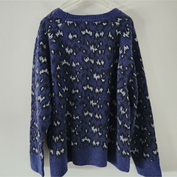 ATHLETA | Hawthorn Textured Crew sweater  sz 1X Sahara navy Wool - Picture 3 of 5